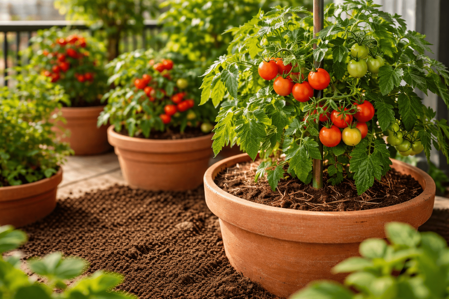 paradicsom cserépben